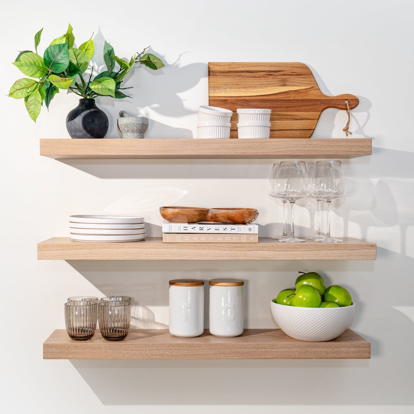 WHITE OAK FLOATING SHELVES