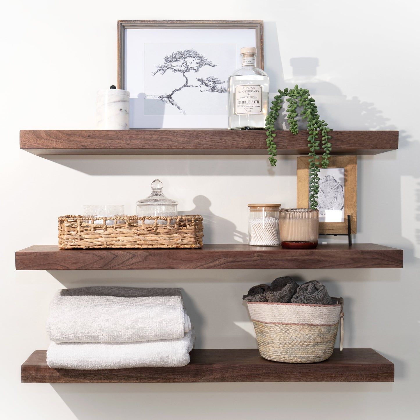 Black walnut floating shelves, canada, London, ontario, hardwood floating shelves, walnut shelves, premium, high-quality, handmade shelves