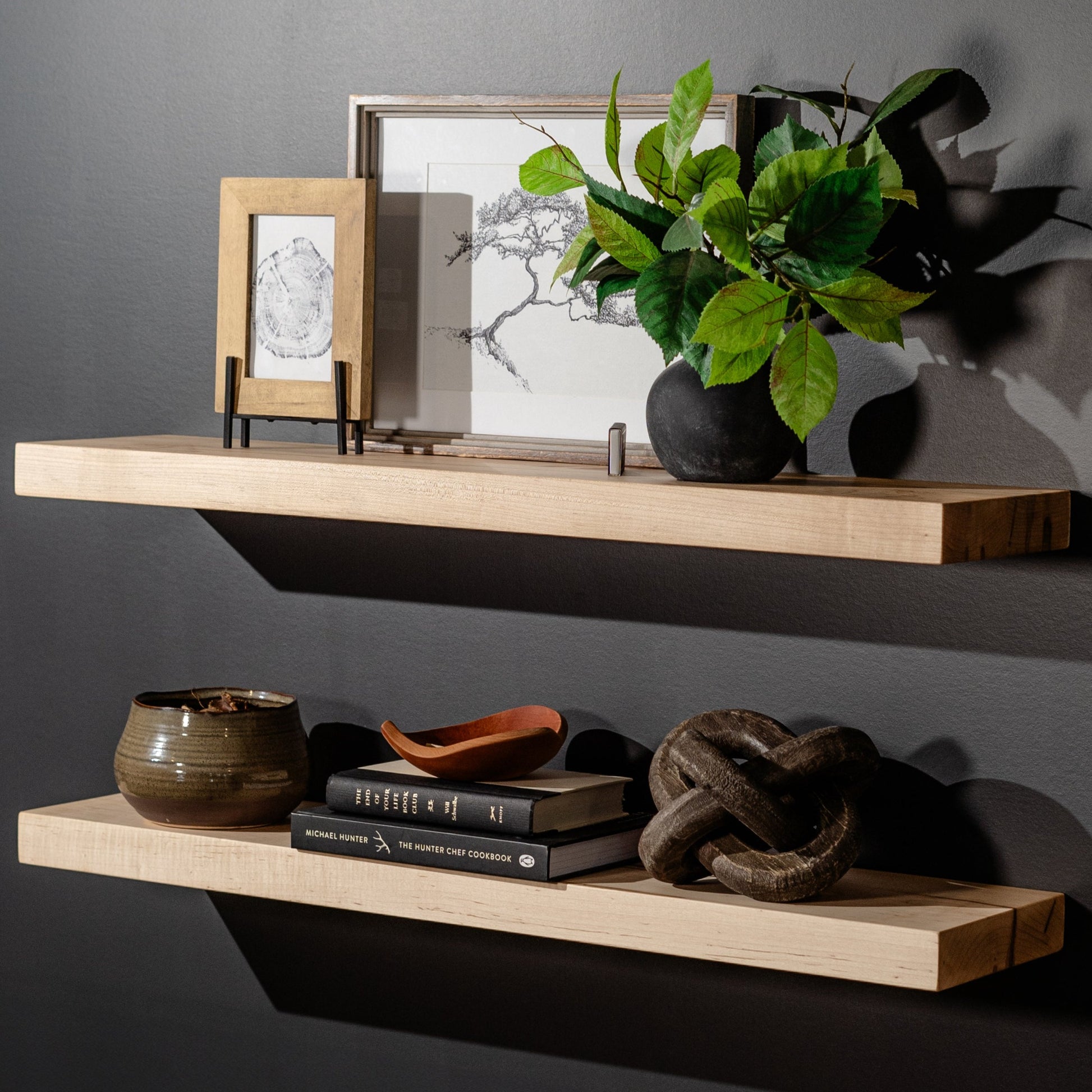 Maple floating shelves, canada, London, ontario, hardwood floating shelves, maple shelves, premium, high-quality, handmade shelves